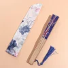 Lot de 2 Éventails Pliants de Style Chinois avec Pochette Élégante en Soie, Étui Rétro Anti-Poussière en Brocart pour Éventail, Cadeau de Mariage