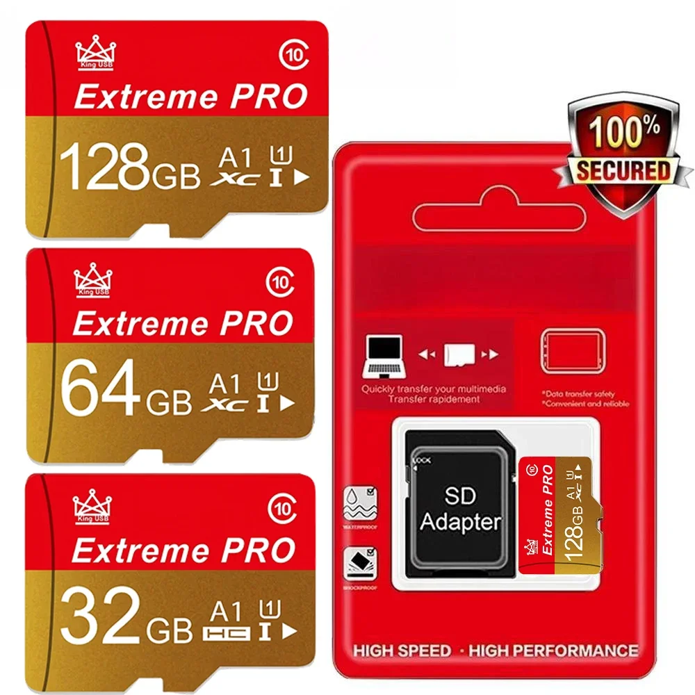 Carte mémoire 16 Go 32 Go Mini SD 64 Go 128 Go 256 Go MiniSD Max Ultra C10 Carte TF pour téléphone portable et surveillance