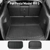 Tapis de coffre arrière à couverture complète pour Tesla modèle Y / 3 2019 – 2023, coussin de protection pour dossier de siège arrière en TPE, doublure de chargement, coussinet Anti-coup de pied